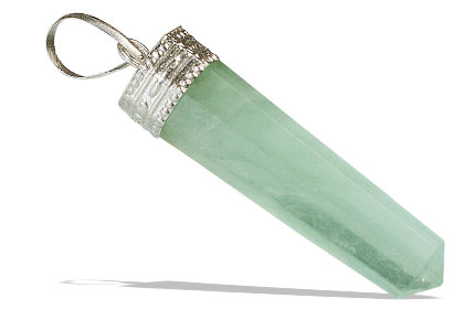 Design 6398: green fluorite pencil pendants