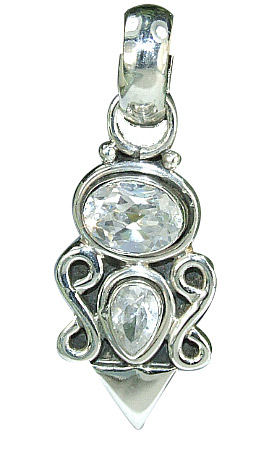 Design 6404: white cubic zirconia choker pendants