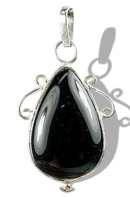 Design 6512: black, silver onyx drop pendants