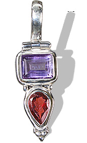 Design 675: purple,red garnet faceted stones pendants