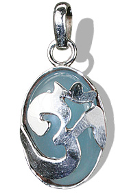 Design 6983: blue onyx hindu, ohm, religious pendants