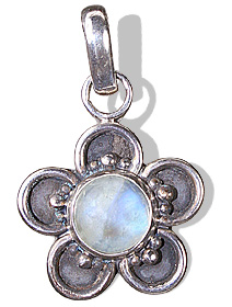 Design 6992: white moonstone flower pendants