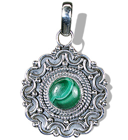 Design 6996: green malachite american-southwest pendants