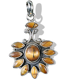 Design 723: brown tiger eye flower pendants