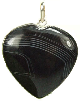 Design 7274: black onyx heart pendants