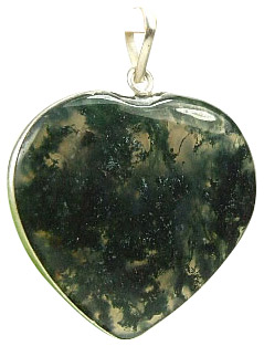 Design 7275: green moss agate heart pendants