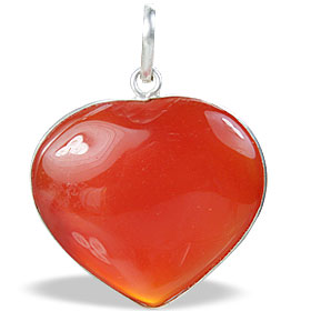 Design 7279: orange carnelian heart pendants