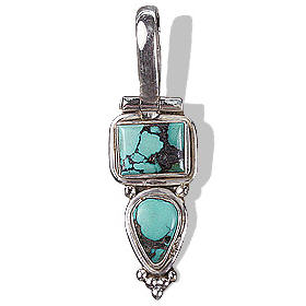 Design 7332: blue turquoise classic, drop pendants