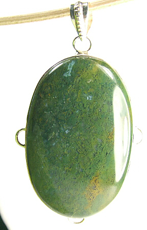 Design 7338: green moss agate pendants