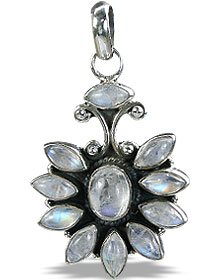 Design 751: white moonstone flower pendants