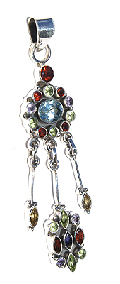 Design 758: blue multi-stone pendant pendants