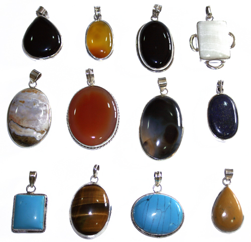 Design 7656: Blue, White, Black bulk lots pendants