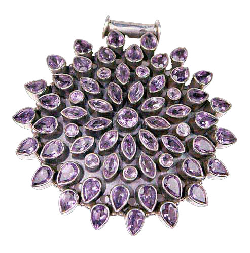 Design 7681: Purple amethyst flower pendants