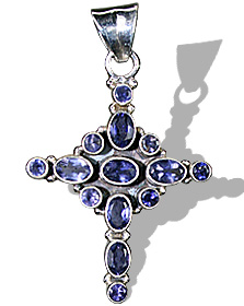 Design 769: blue iolite cross pendants