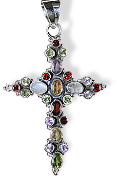 Design 770: multi-color multi-stone christian pendants