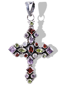 Design 778: red,multi-color multi-stone christian, cross, religious pendants