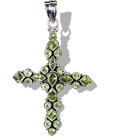 Design 780: Green peridot cross pendants
