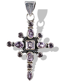 Design 7967: purple amethyst cross pendants