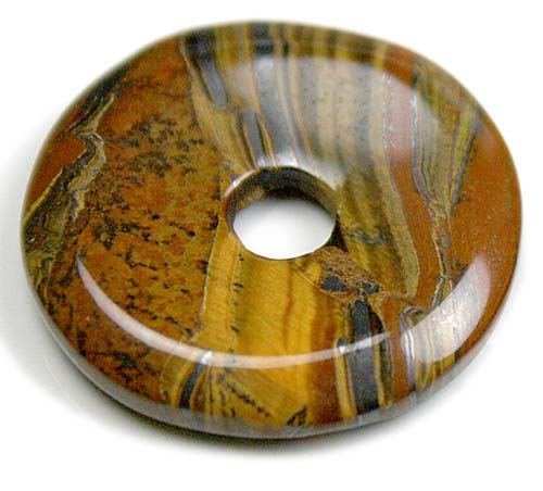 Design 8416: brown tiger eye donut pendants