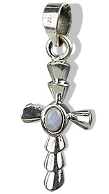 Design 8494: white moonstone christian, cross, religious pendants