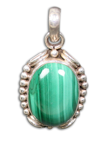 Design 8810: green malachite pendants