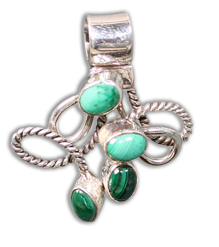 Design 8819: Green malachite pendants