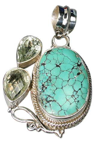 Design 9064: Green turquoise pendants