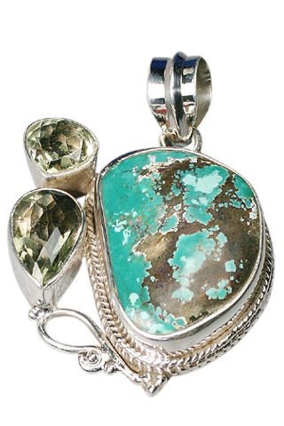 Design 9067: green turquoise pendants