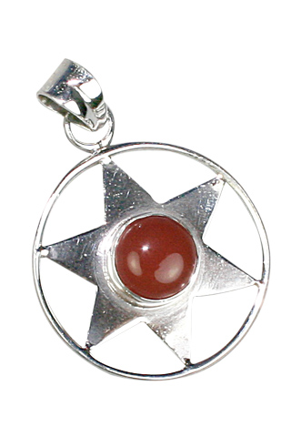 Design 9113: Red carnelian star pendants