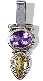Design 958: purple,yellow citrine contemporary pendants