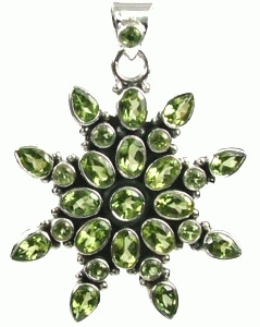 Design 973: green peridot pendants