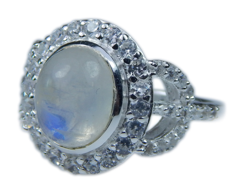Design 21641: blue,white moonstone rings