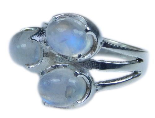 Design 21646: blue,white moonstone rings