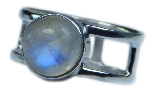 Design 21679: blue,gray,white moonstone rings