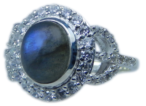 Design 21687: blue,gray labradorite rings