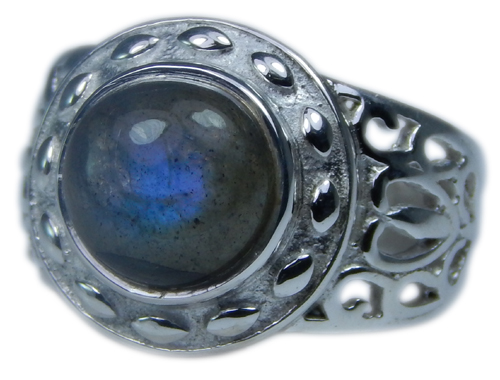 Design 21695: blue,gray labradorite rings