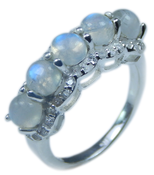 Design 21703: blue,white moonstone rings