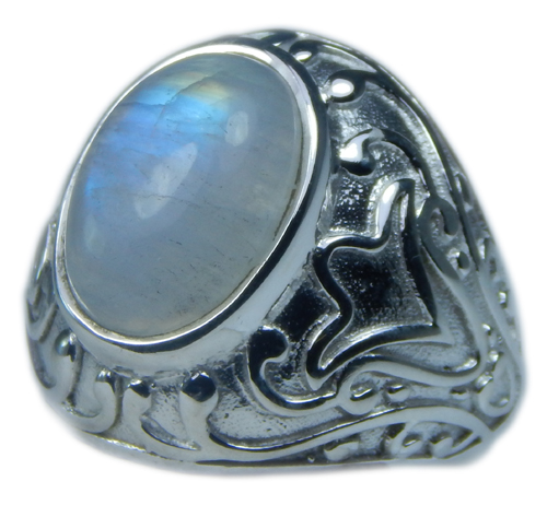 Design 21707: blue,white moonstone rings