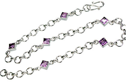 Design 11099: purple amethyst anklets