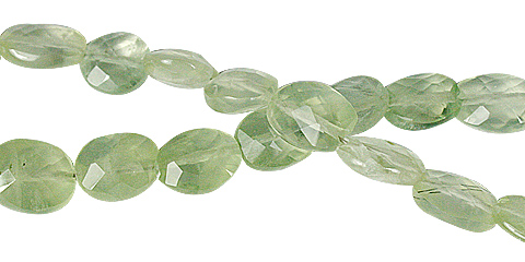 Design 11802: green prehnite faceted, oval beads