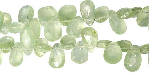 Design 11803: green prehnite faceted beads
