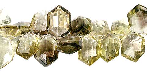 Design 11807: brown,yellow lemon quartz faceted beads