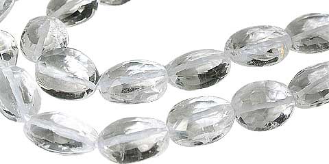 Design 11813: white crystal faceted, oval beads