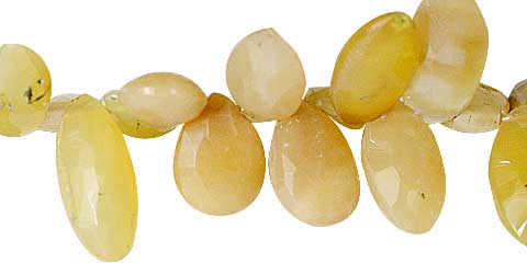 Design 11817: yellow opal briolettes, faceted beads