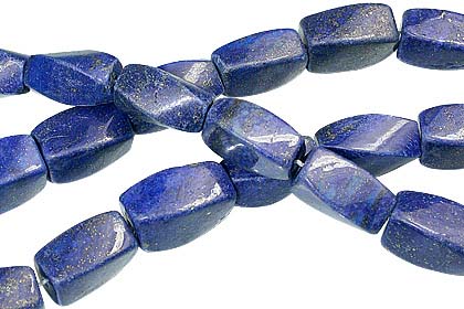 Design 12761: blue lapis lazuli tube, twisted beads