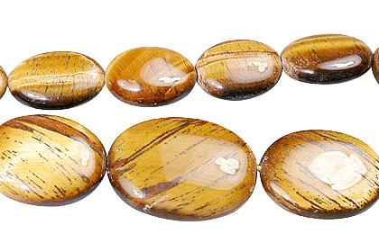 Design 13375: brown,yellow tiger eye oval beads