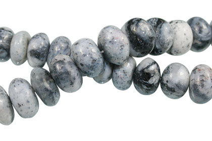 Design 13380: black,white dendrite agate rondelle beads