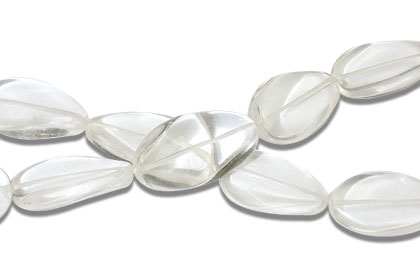 Design 13385: white crystal oval beads