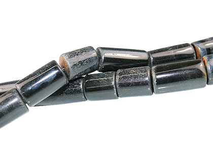 Design 13394: black,brown tiger eye tube beads