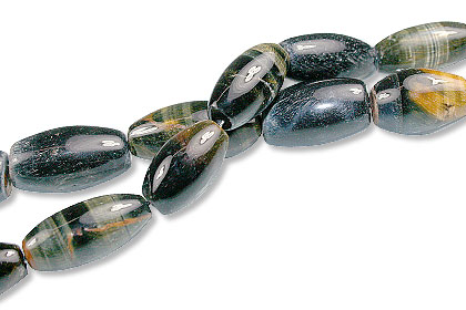 Design 13397: black,brown tiger eye canoe beads